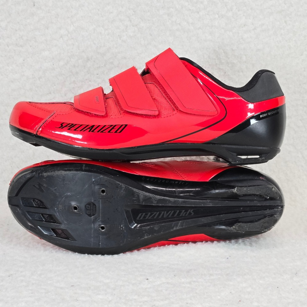 Specialized Mens Sport Road Cycling Shoes US 11.5 Red Black Body Geometry Bike